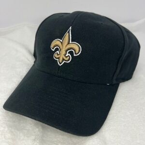 New Orleans Saints NFL Reebok Black Gold Fleur de Lis Baseball Cap Hat